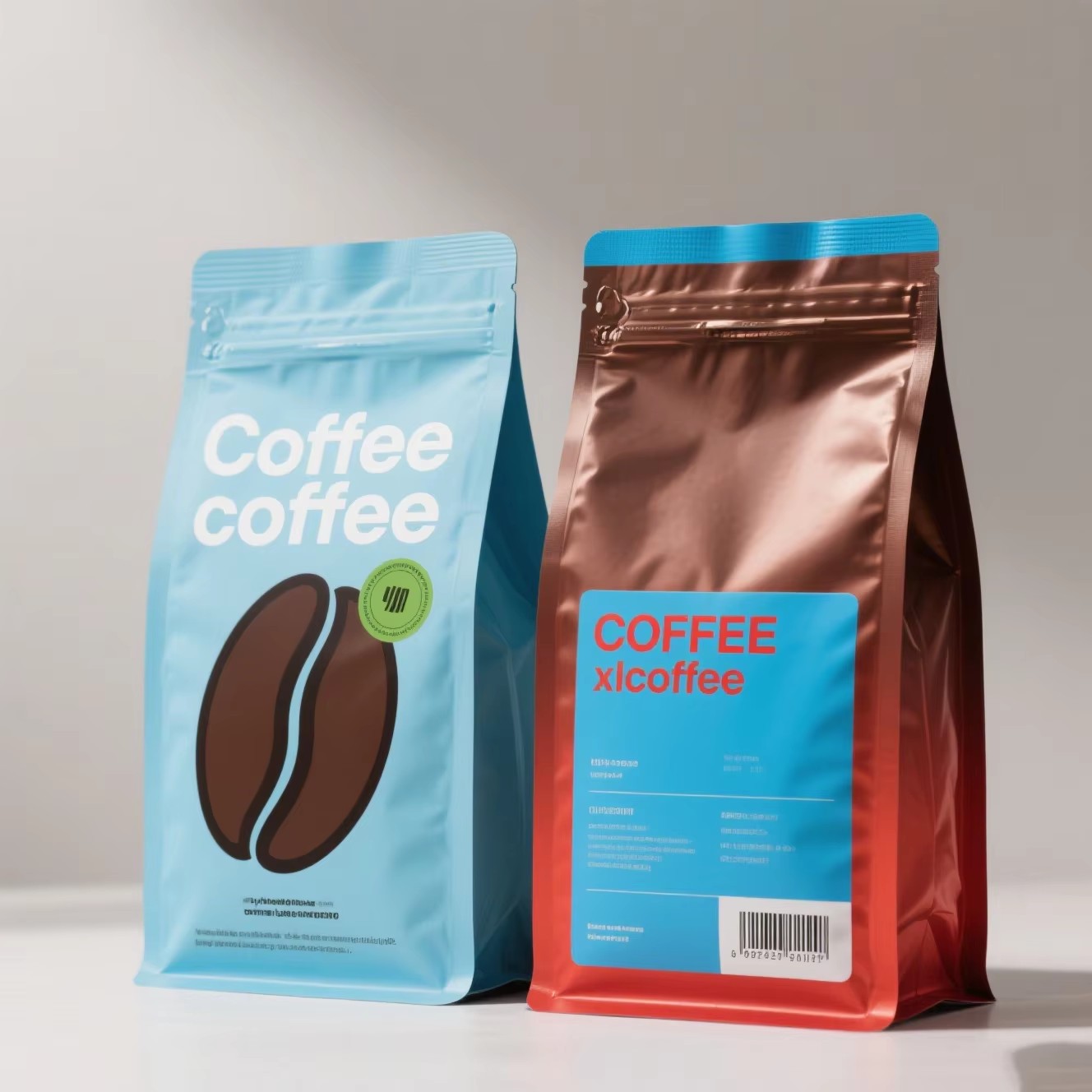 High Quality Custom Logo Matte Black Coffee Pouch Eight-Side Seal Portable Flat Bottom Bag For Food For Coffee Packaging