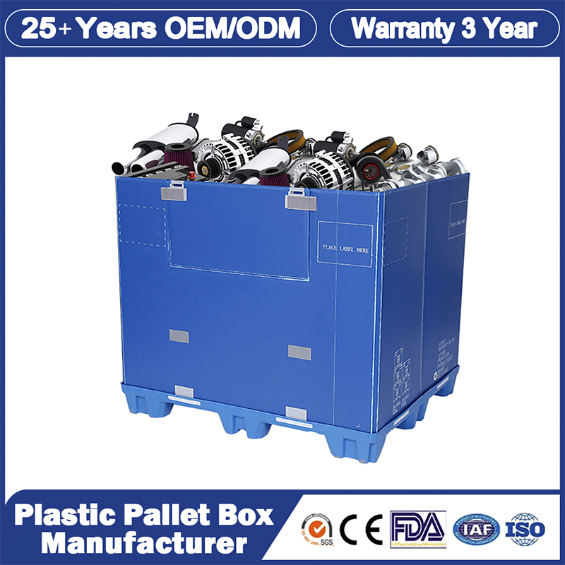 1200*1000*975mm/1200*1000*1000mm/1470*1150 Lightweight Heavy Duty Customized PP Non Wheel Plastic Pallet Corrugated Dunnage Container Box Volume for Seafood