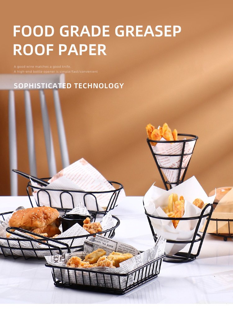 Printed Food Grade Base Paper Hamburger Greaseproof Wrapping Paper Oil Proof Paper Large roll