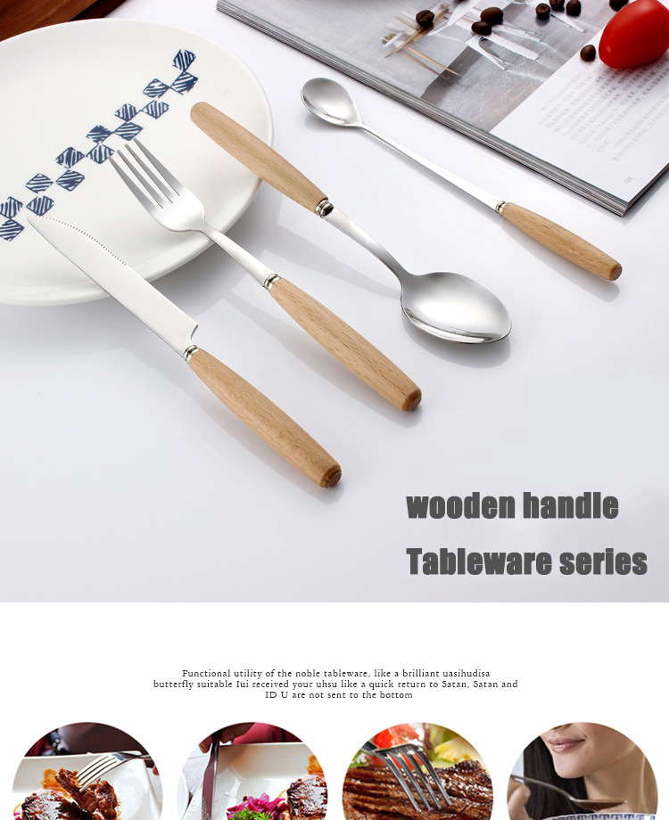 Wooden Handle Cutlery Set View 1