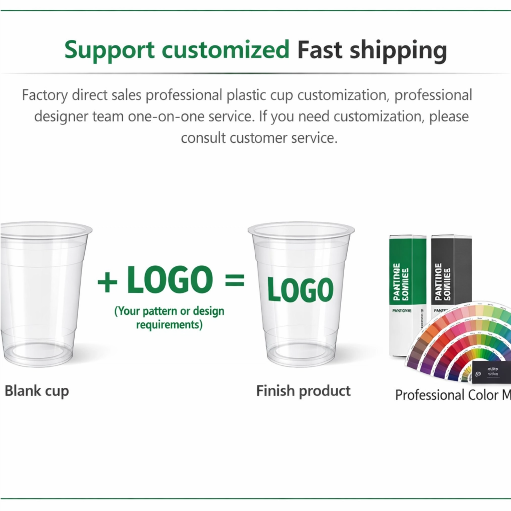 Custom Logo Clear Disposable Single Wall PET Plastic Cups 90mm Diameter 12oz 16oz 22oz 32oz For Iced Coffee Juice Cold Drinks