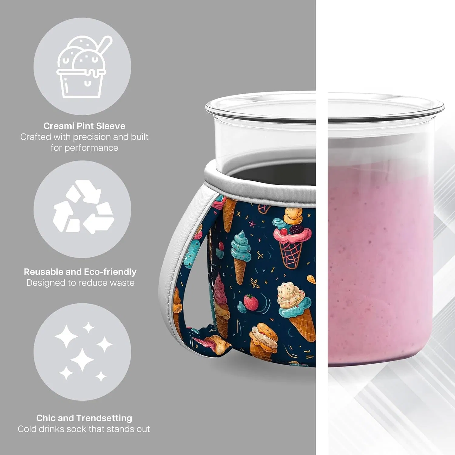 Neoprene Ice Cream Sleeve for Ninja Creami Pints