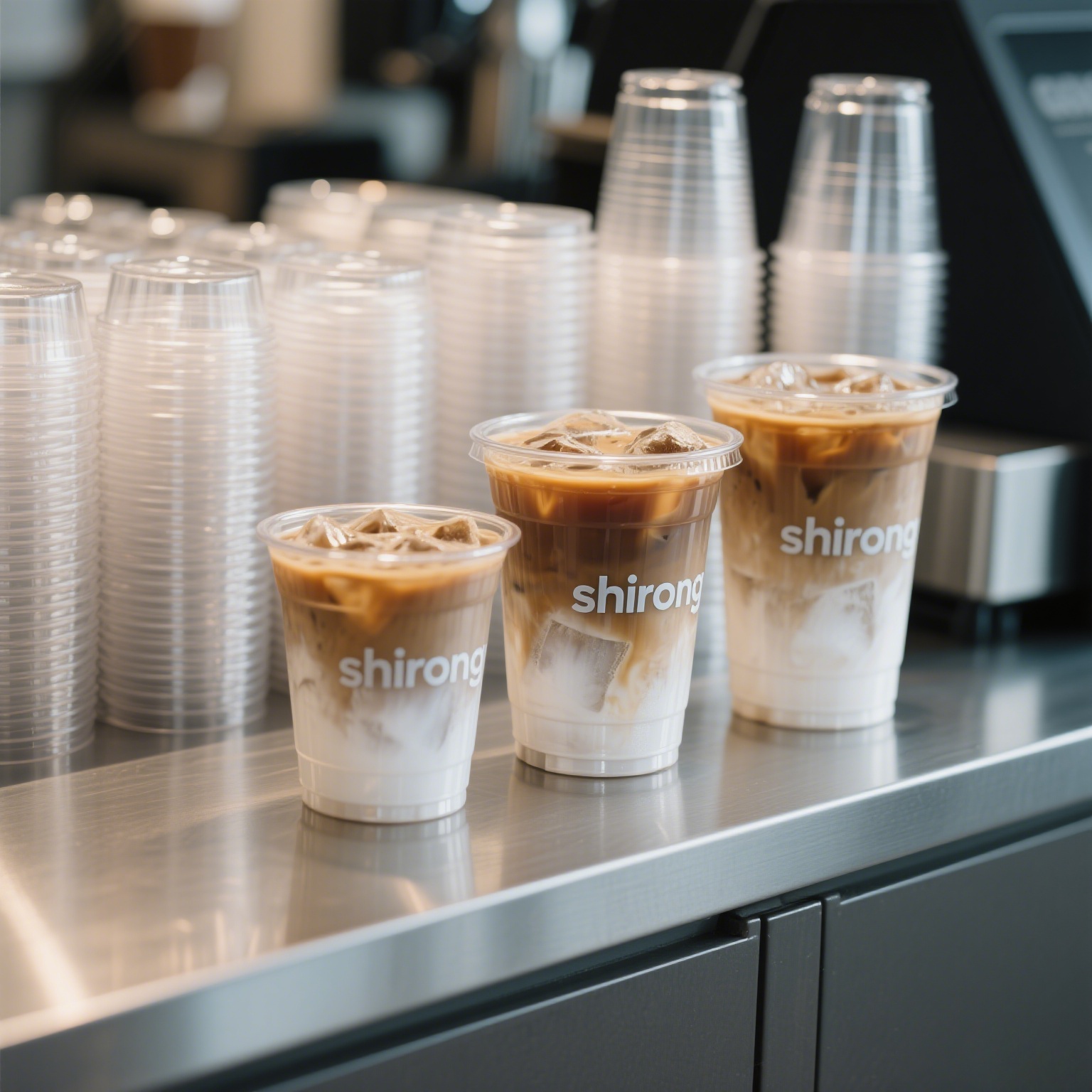 Biodegradable Compostable Single Wall Plastic Cups With Printed Logo 16oz 20oz Disposable Cold Drink Juice Coffee Smoothie Use