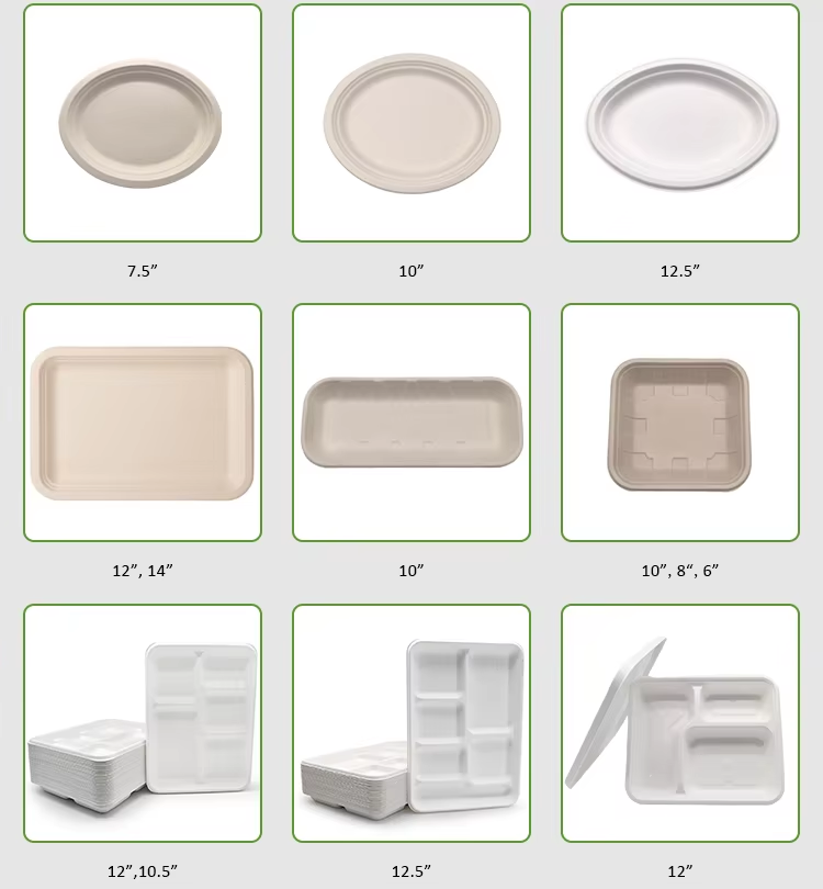 7 Inch 100% Compostable Disposable Paper Plates Heavy Duty Eco-Friendly Biodegradable Sugarcane Bagasse Dinner Plates for Party