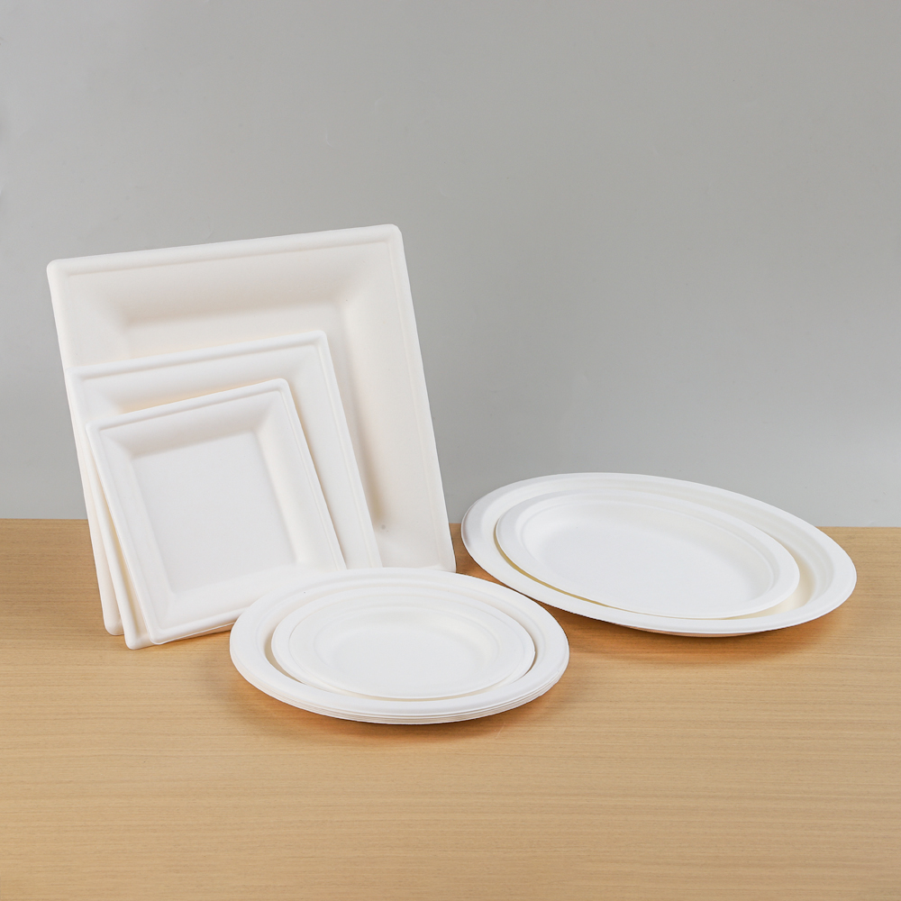 Warmpack Eco-friendly Biodegradable Bagasse Compostable Disposable Sugarcane Dinnerware Sets For Restaurants &amp; Parties