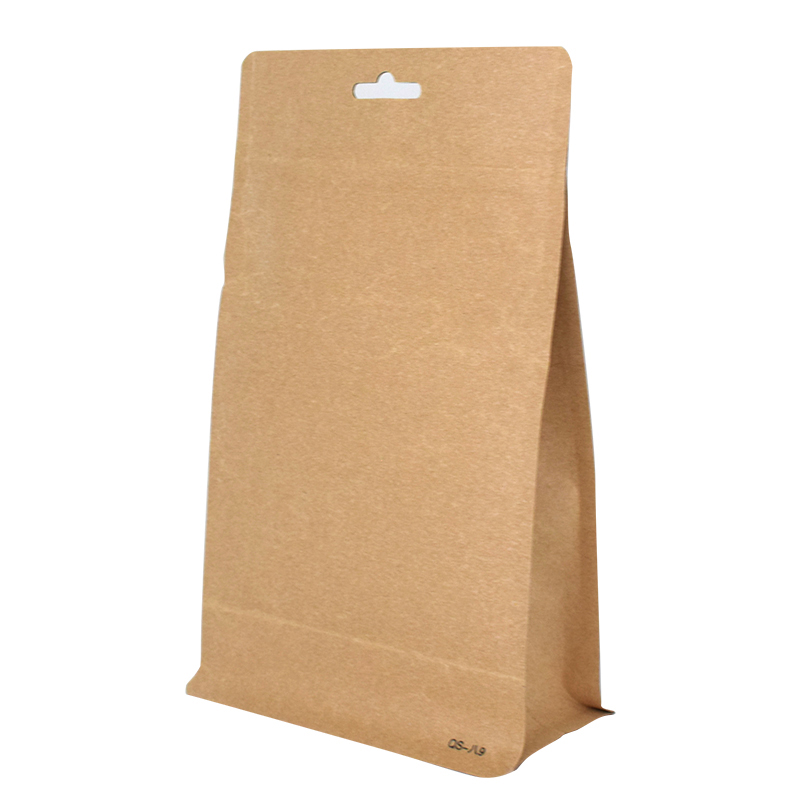 Custom Printed Kraft Paper Bag with Zip Lock and Window Flat Bottom Bags Stand-Up Pouch for Nuts Pet Food Noodles Food Packaging