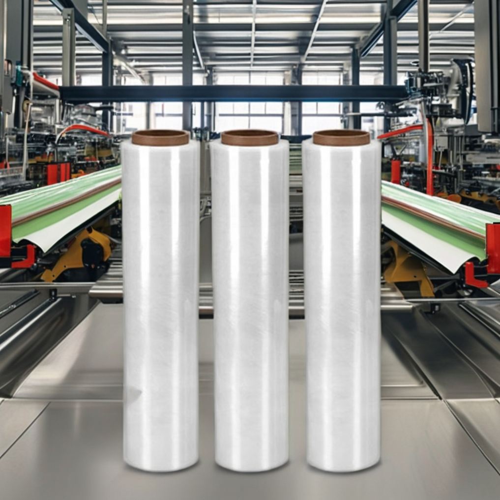 Portable Clear PE LLDPE Hand Wrapping Film Roll Moisture-Proof Soft Packaging Stretch Cast Shrink Wrap Food $1 Plastic