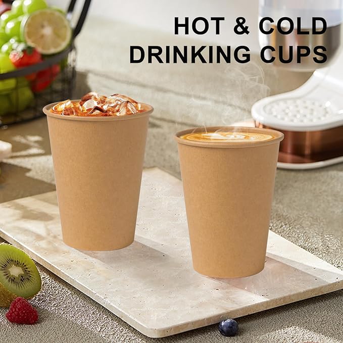 Customized Printed logo Disposable Coffee Paper Cup Biodegradable Double-layer Hot Drink Paper Coffee Cup with Lid
