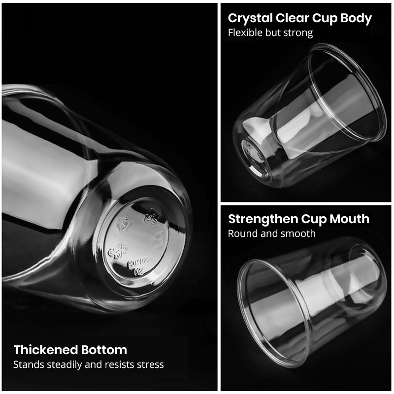 Custom Printed 10/12/14/16/18/20oz Cold Drink PET Cup Disposable Boba MilkTea Bubble Tea Ice Coffee Round Bottom Plastic Cups