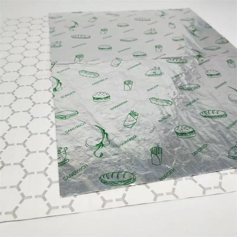 Recyclable Factory Price Greaseproof Honeycomb Food Wrapping Paper with Custom Logo for Burger and Baking Sheets