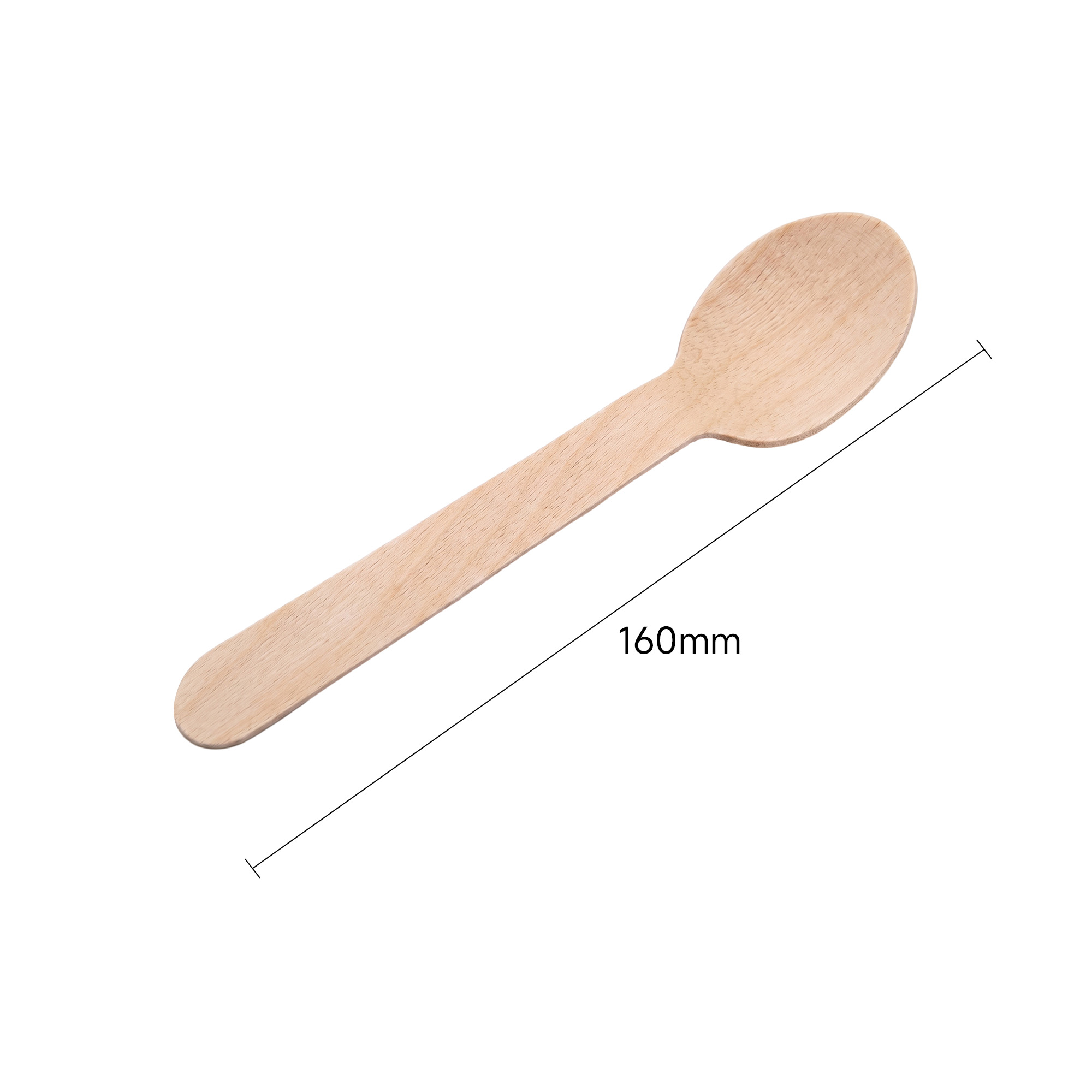 160mm Disposable Wooden Spoon Eco Friendly Biodegradable Food Grade Cutlery For Party Picnic Takeaway Catering Restaurant Daily
