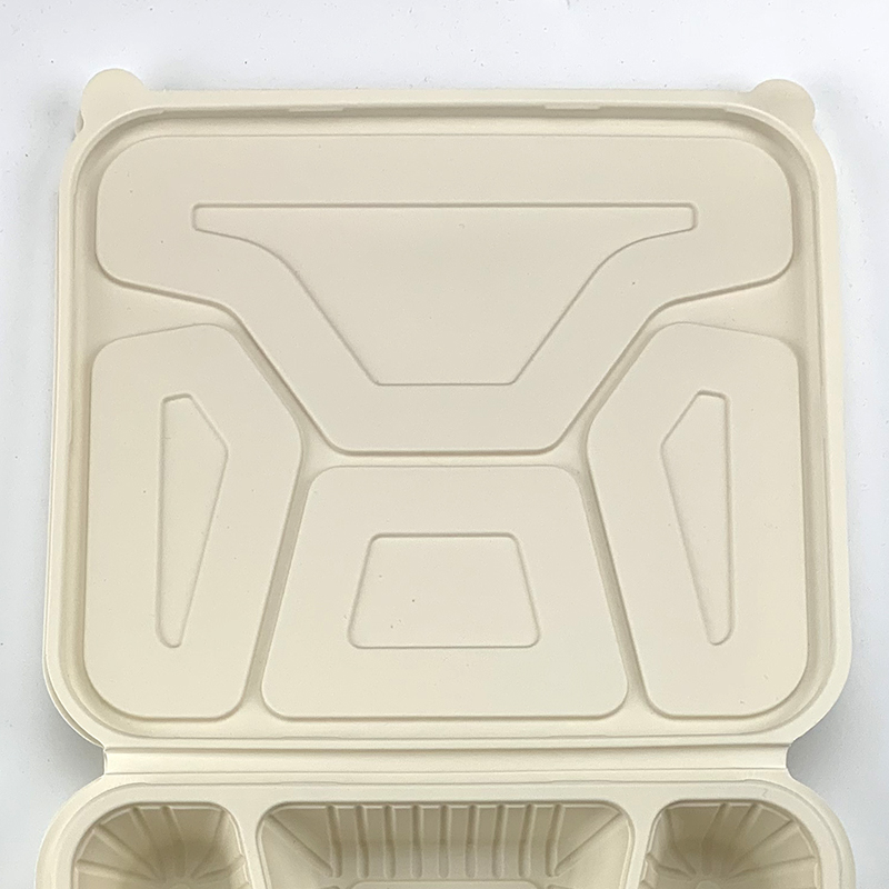 Biodigradable Disposable Folding Lunch Box With Tray 4 Compartment Plastic Container For Take Away Food Made In China