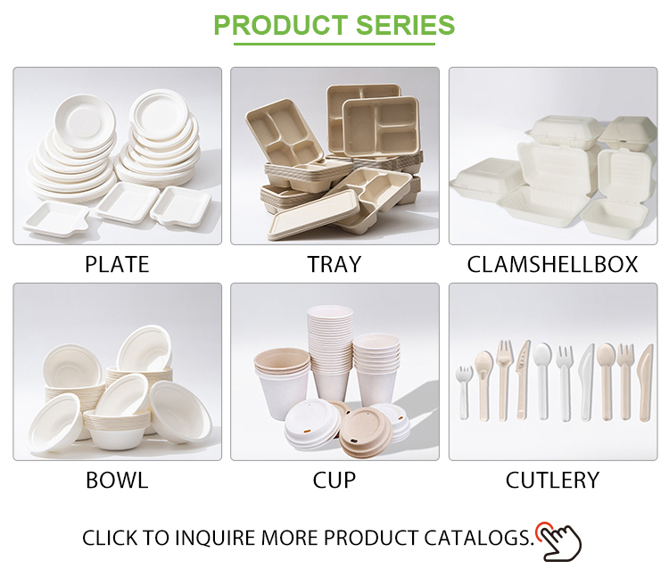 Compostable Portable Disposable Pulp Durable Sugarcane Bagasse Plate Round