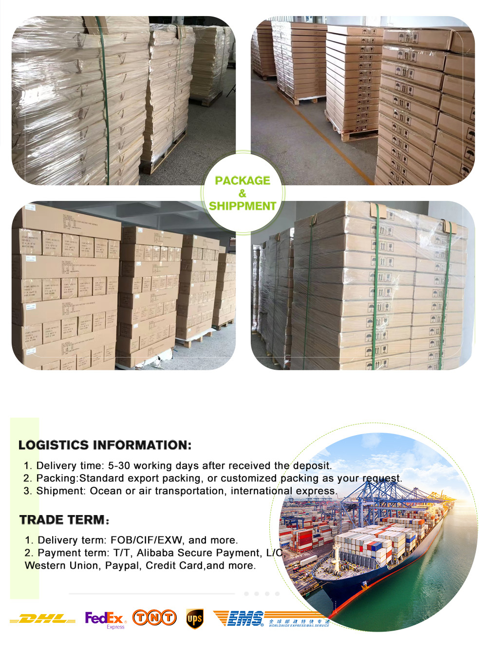 Packaging Details and Shipping Methods