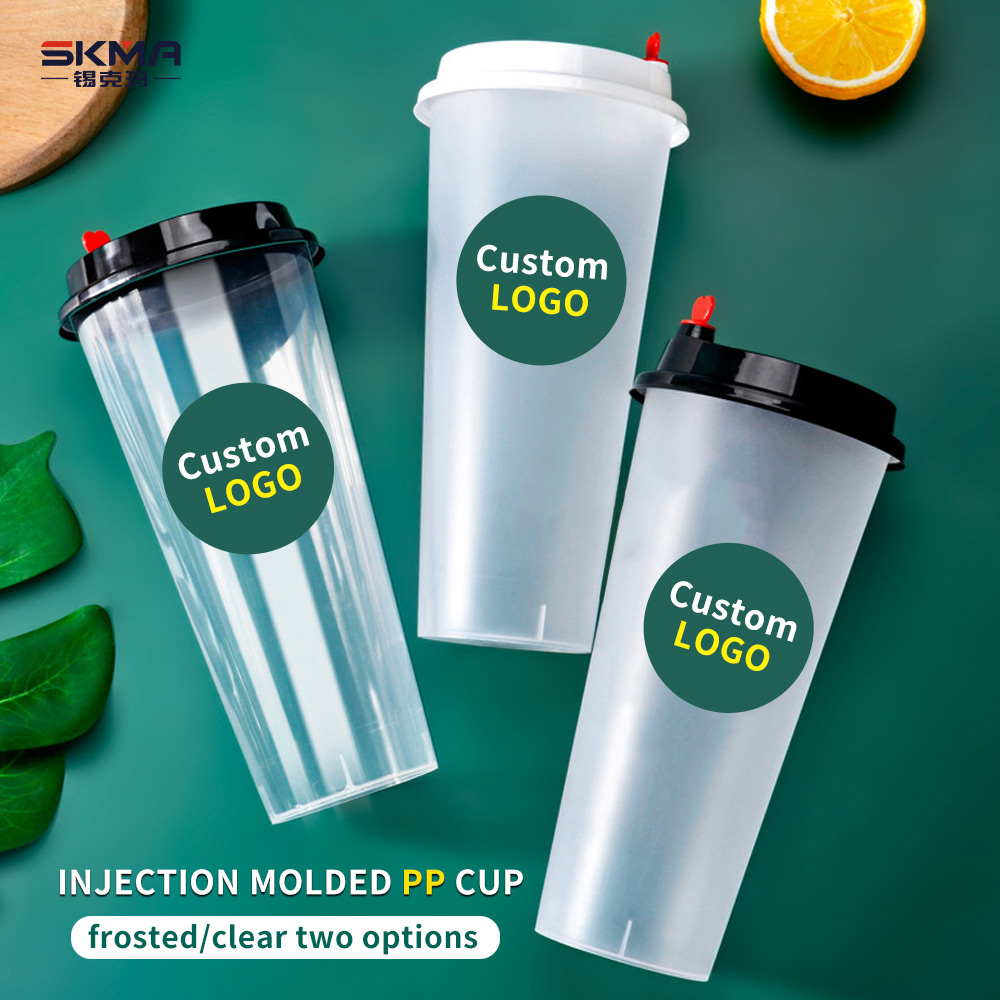 Wholesale Custom Logo Pp 90Mm Boba Bubble Milk Tea Cup Disposable 500Ml 700Ml Capacity Plastic Drink Cup Hard Pp For Soda