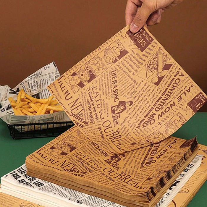 Custom Printed Food Grade Greaseproof Wrapping Paper With Logo for Sandwich Burger and Burrito Deli Bakery Use Baking Paper