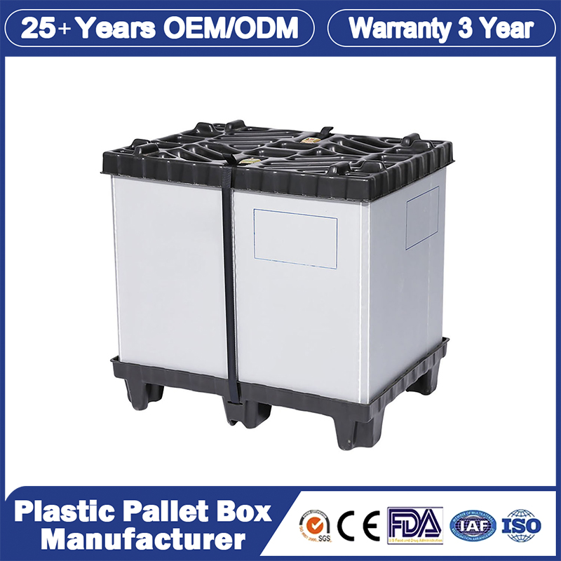 1200*1000*975mm/1200*1000*1000mm/1470*1150 Lightweight Heavy Duty Customized PP Non Wheel Plastic Pallet Corrugated Dunnage Container Box Volume for Seafood