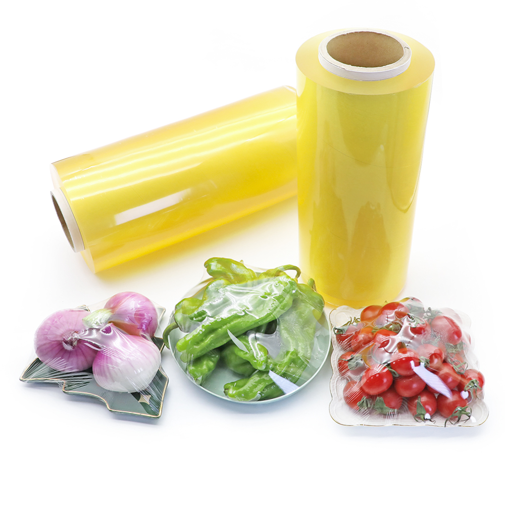 Free Sample Food Grade Food Packing Stretch PVC Food Wrap Cling Film Jumbo Roll