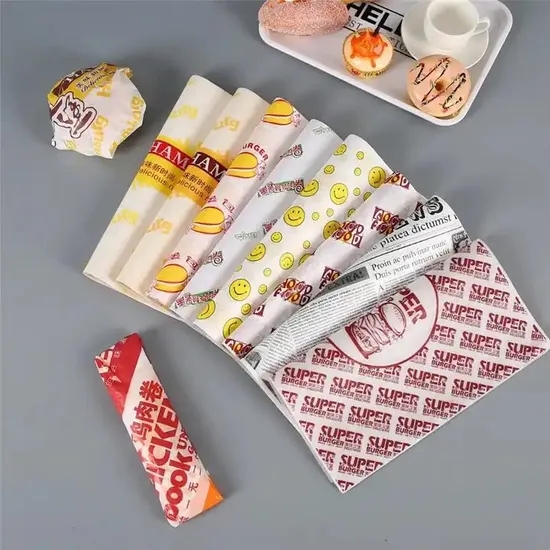 Wholesale PE/Wax/Silicone Coated Deli Custom Oil-Proof Waterproof Dry Hamburger Sandwich Wrapper Baking Paper