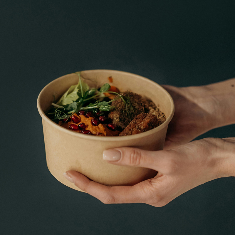 Custom Logo Disposable 500ml 750ml 1100ml 1300ml Craft Paper Salad Bowls Food Grade Biodegradable Paper Bowls For Noodles Salads