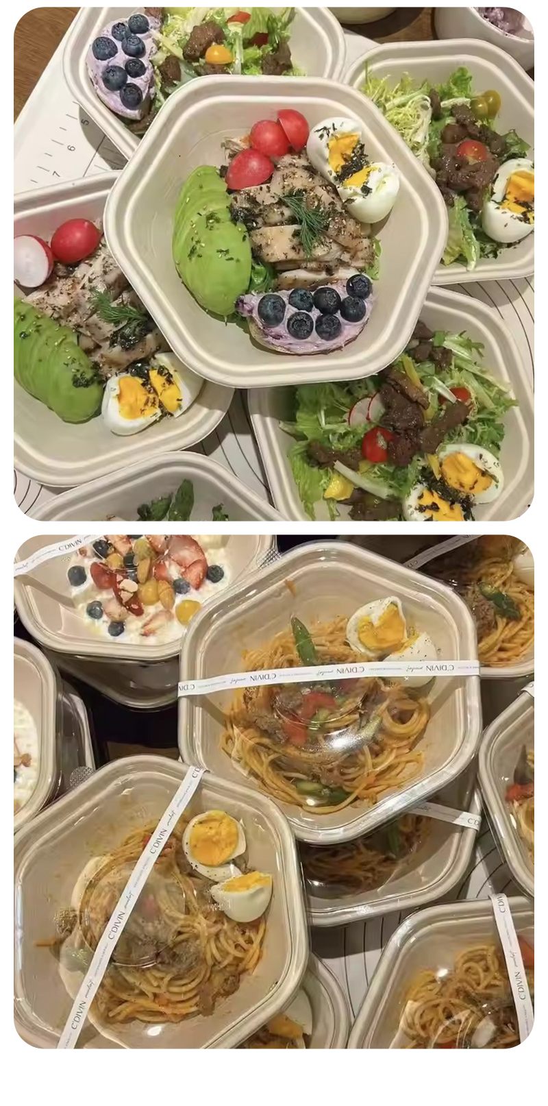 Disposable Environmentally Friendly Sugarcane Paper Biodegradable Lunch Box Salad Bowl with Embossing 90-Day Degradation