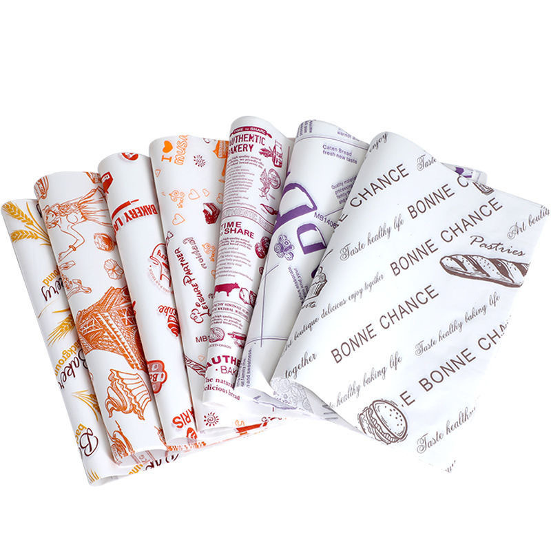 Custom logo Print Disposable Wrapping Food Sheet Wax Deli Sandwich Packaging Burger Hamburger Wrap Greaseproof Paper for Food