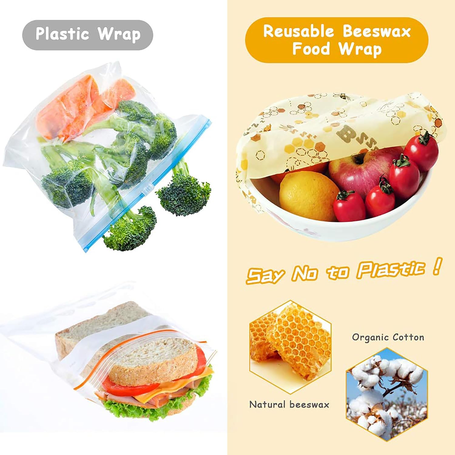 Organic Beeswax Food Wrap 1m Roll Sustainable for Snacks Washable Sheets for Kitchen Pantry Refrigerator