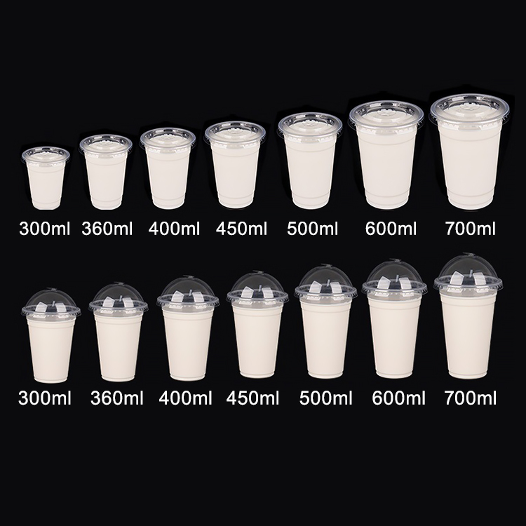 Personalized 95mm 360ml 500ml 600ml 12oz 16oz 24oz Disposable Clear PLA PET PP Plastic Cup With Lid