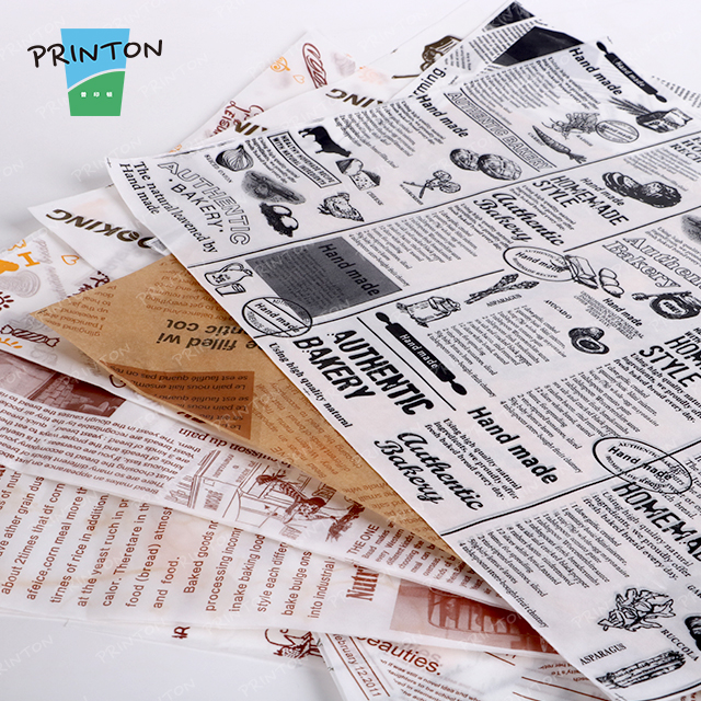 Custom 12" X 12" Grease Proof Brown Food Paper Wax Wrap Paper Sheets For Sandwich Burger Wrapping Paper