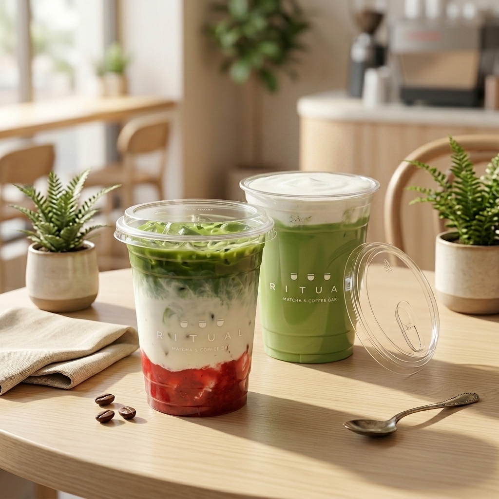 Food Safe PET Disposable Ice Coffee Cold Drinking Smoothies 16 Ounce Custom logo Cold Beverage Plastic Cups with Sip Lids