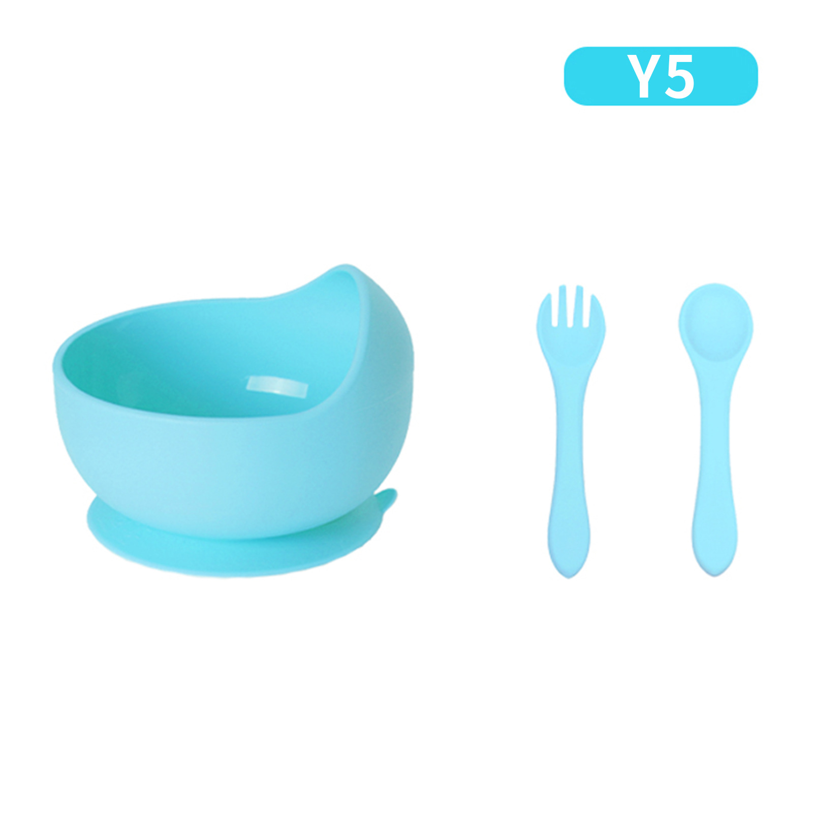 3PCS BPA-Free Food Grade Silicone Baby Feeding Set Includes Bowl Spoon Fork Kids Cutlery Personalized Baby Meal Set