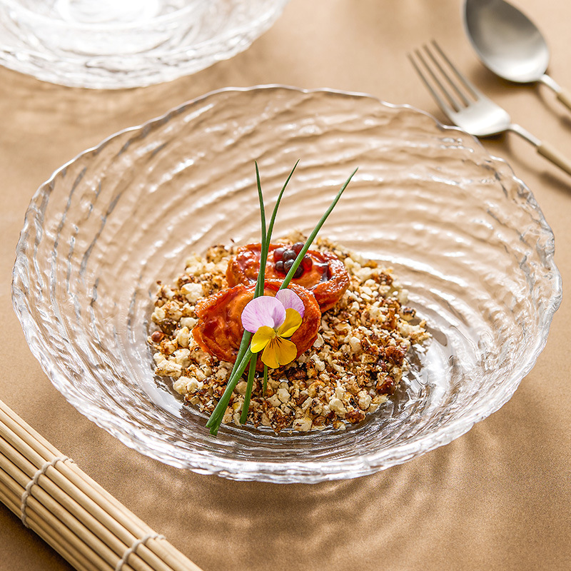 Canghai Glass Bowl, Fruit Salad Bowl, Premium Light Luxury Deep Plate, Creative Yogurt Bowl, Beautiful Household Fruit Plate
