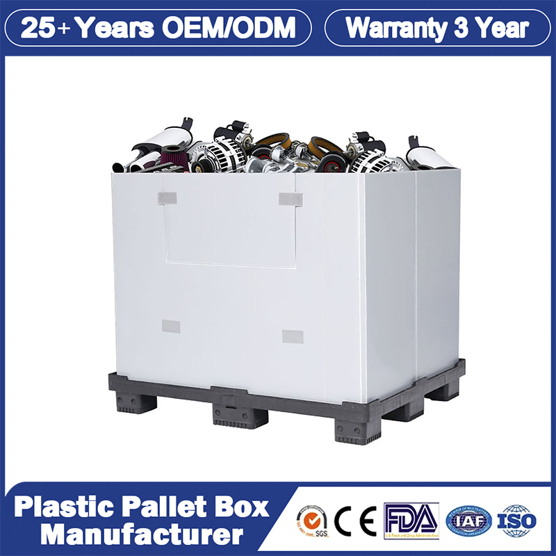 1200*1000*975mm/1200*1000*1000mm/1470*1150 Lightweight Heavy Duty Customized PP Non Wheel Plastic Pallet Corrugated Dunnage Container Box Volume for Seafood