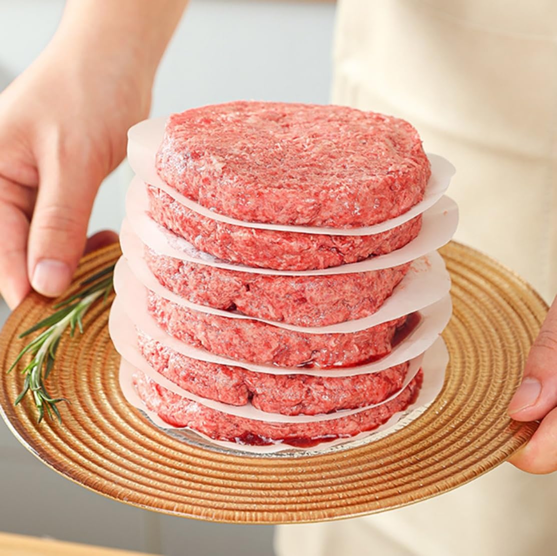 Nonstick Waxed Patty Paper Retain Freshness Custom White Hamburger Patty Paper