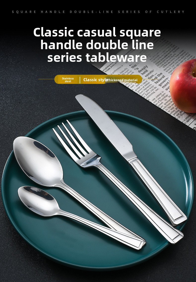 Classic Design Stainless Steel Flatware Set Handle Durable Reusable Sustainable Eco-Friendly Lightweight Rust Resistant