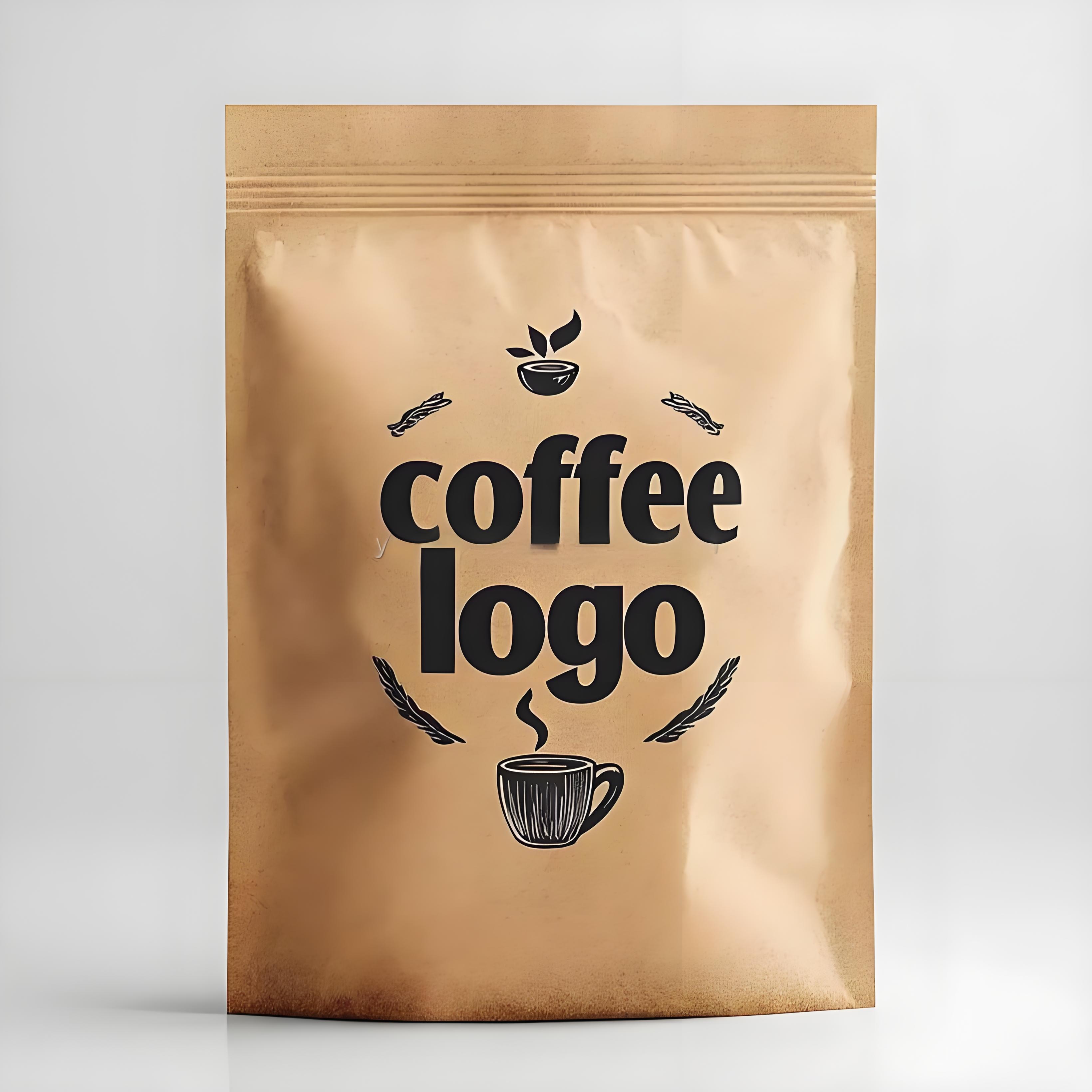 Customized Anti Slip Matte 250g 500g Kraft Paper Bags Recyclable Zippers Stand-Up Pouch Coffee Packaging Bags with Logo