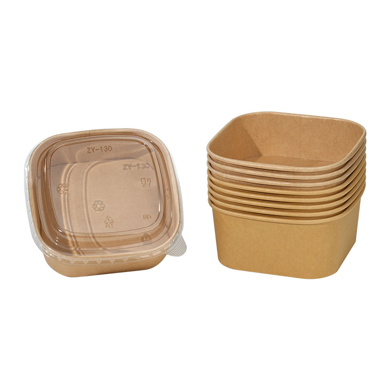 100% Compostable Natural Kraft Salad Bowl Thickened Construction Biodegradable For Restaurant Catering Events
