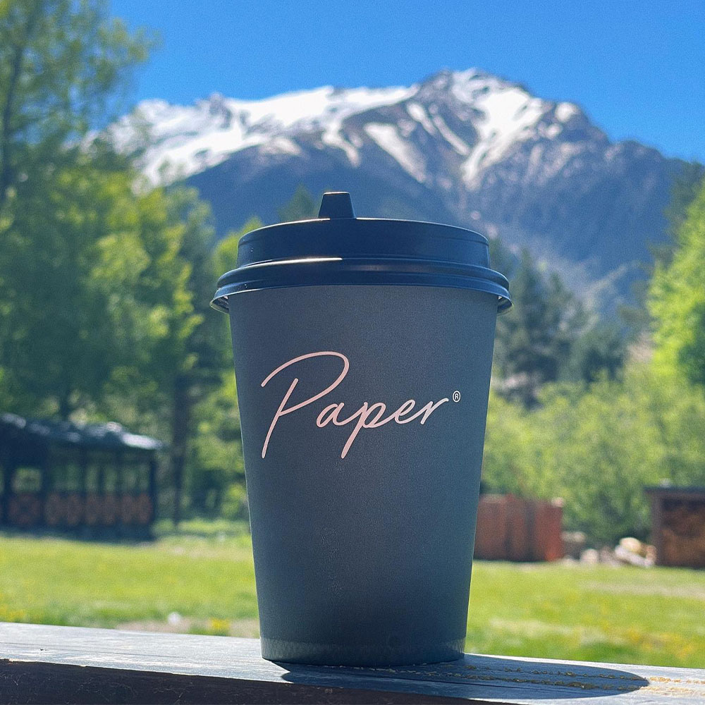Biodegradable PLA Lined Paper Cup with Compostable Lid, Eco Friendly Disposable Cup for Sustainable Catering