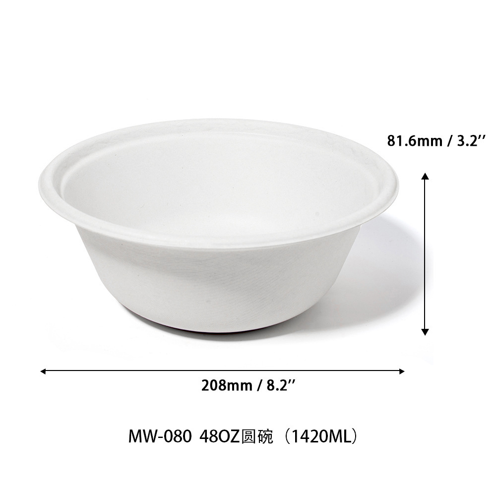 User-Friendly Round Sturdy Plant Based Compostable Food Bowls Takeout Bowls Food Container Salads Bowls with Lids