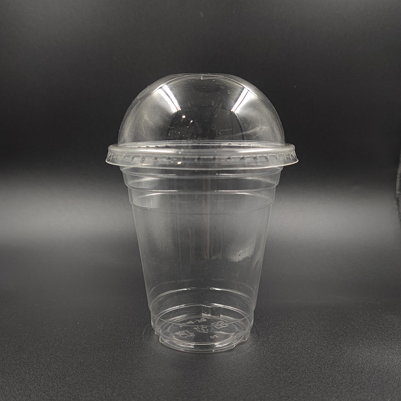 Customized Printed Juice Cold Cup PLA Biodegradable Disposable Clear Plastic Cup 14oz Cup With Lid