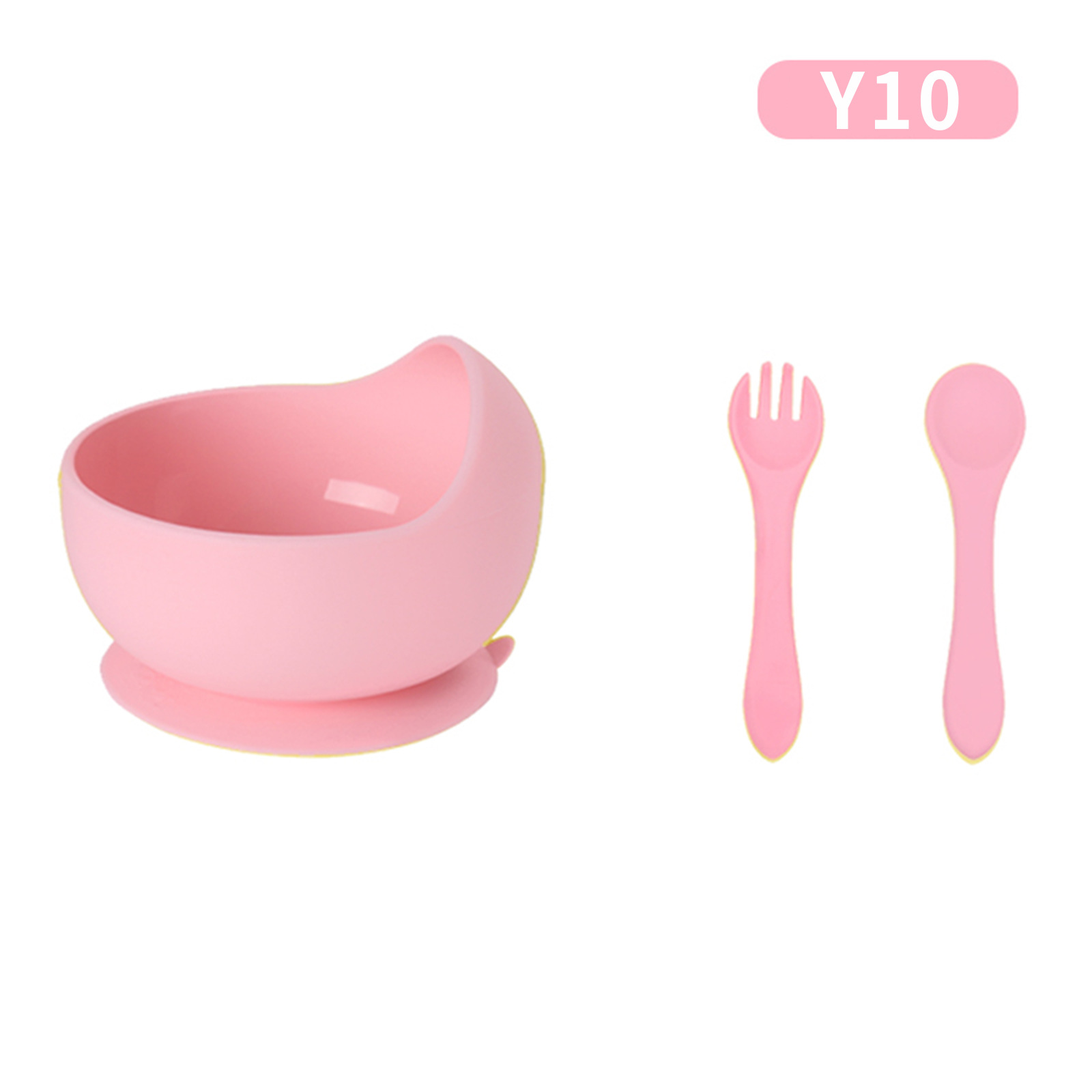 3PCS BPA-Free Food Grade Silicone Baby Feeding Set Includes Bowl Spoon Fork Kids Cutlery Personalized Baby Meal Set