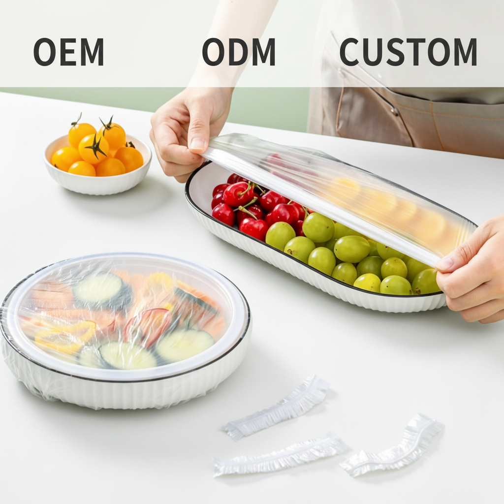 Elastic Band Collapsible Various Size Cling Fresh Keeping Film Food Grade Stretch Film Translucent Wrapping Bag Food Storage