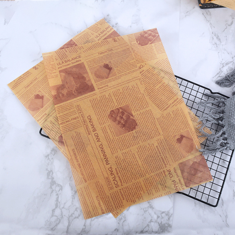 Oil-proof Pad Paper Wholesale Custom Printed Logo Size Food Safe Grade Burger Paper Greaseproof Meat Wrapping Wax Coated Paper