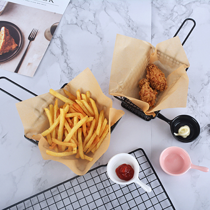 Oil-proof Pad Paper Wholesale Custom Printed Logo Size Food Safe Grade Burger Paper Greaseproof Meat Wrapping Wax Coated Paper
