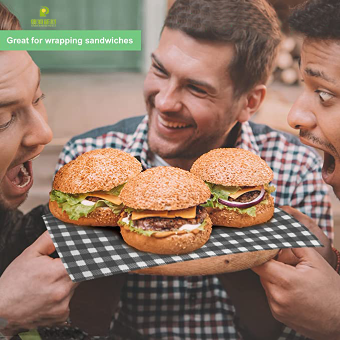 Food Grade Waxed Baking Paper Customize Logo Greaseproof Waterproof Burger Sandwich Cake Wrap Paper