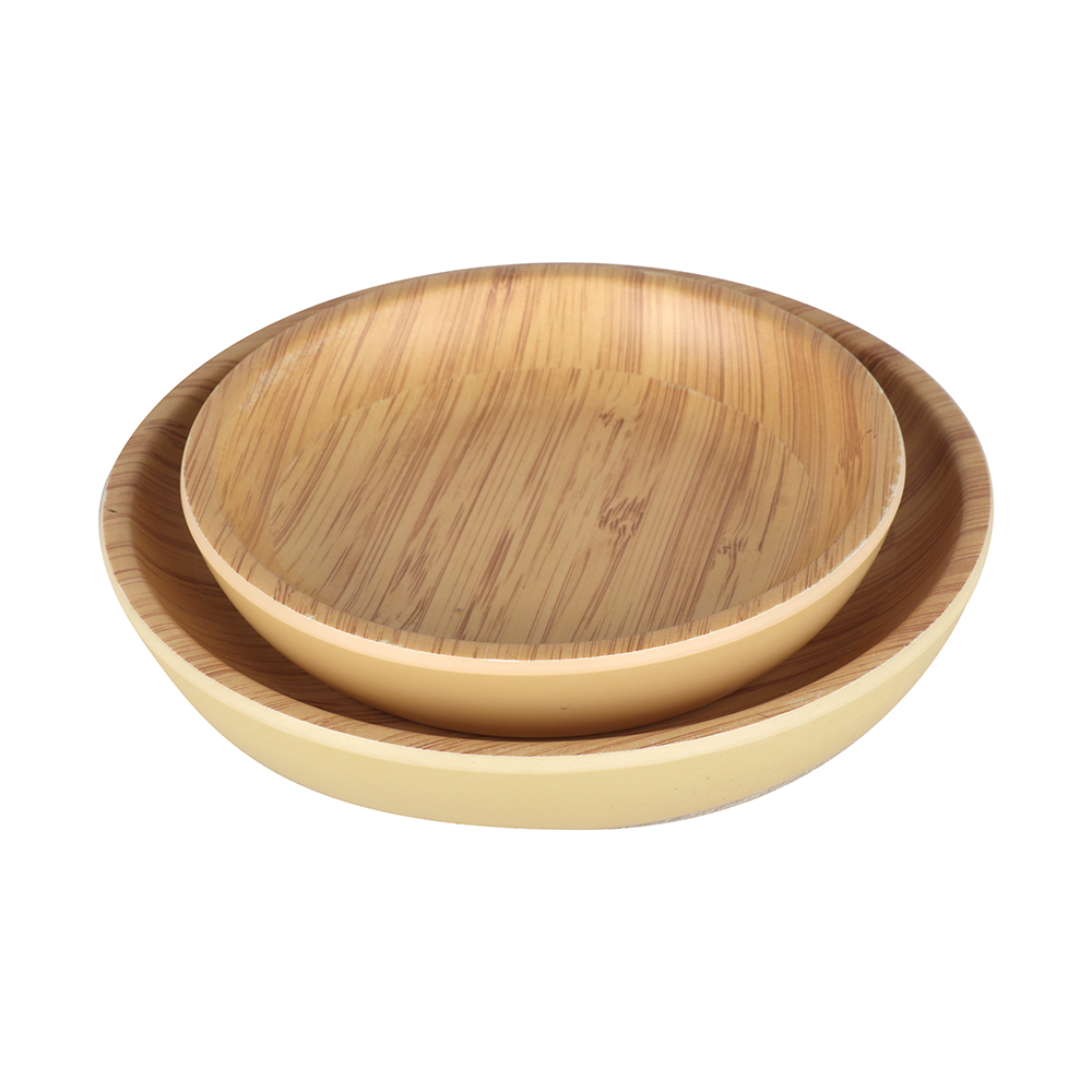 Bamboo Melamine Salad Bowl Lightweight Camping Kitchen Counter Serving Bowl Modern Style Fruit Salad Storage Decorative Rounded
