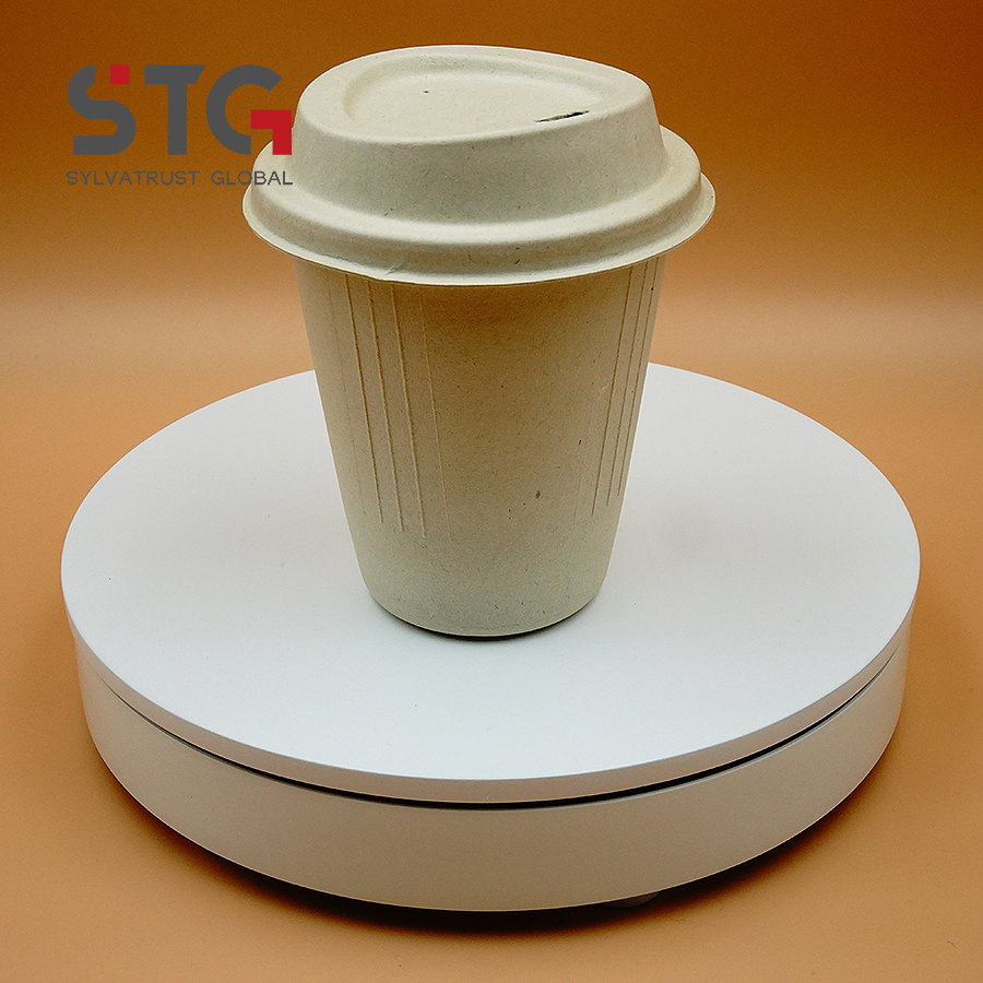 12oz in Stock Compostable Bagasse Cup Eco Friendly Disposable Pulp Cup for Catering Company Outdoor Party
