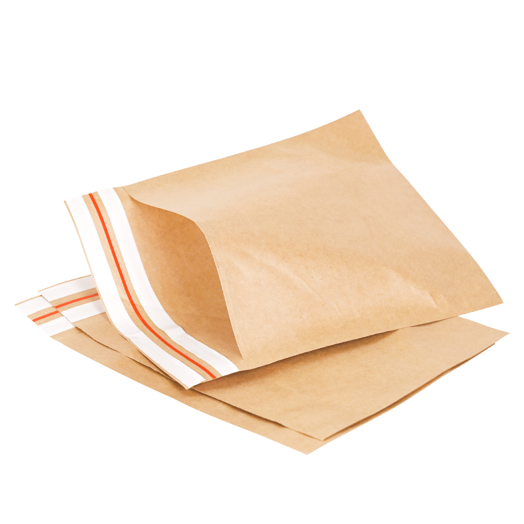 Recyclable Brown Kraft Paper Bag With Self-Adhesive Tear Line Custom Logo For Clothing Shoes Food Crafts Mail Shipping