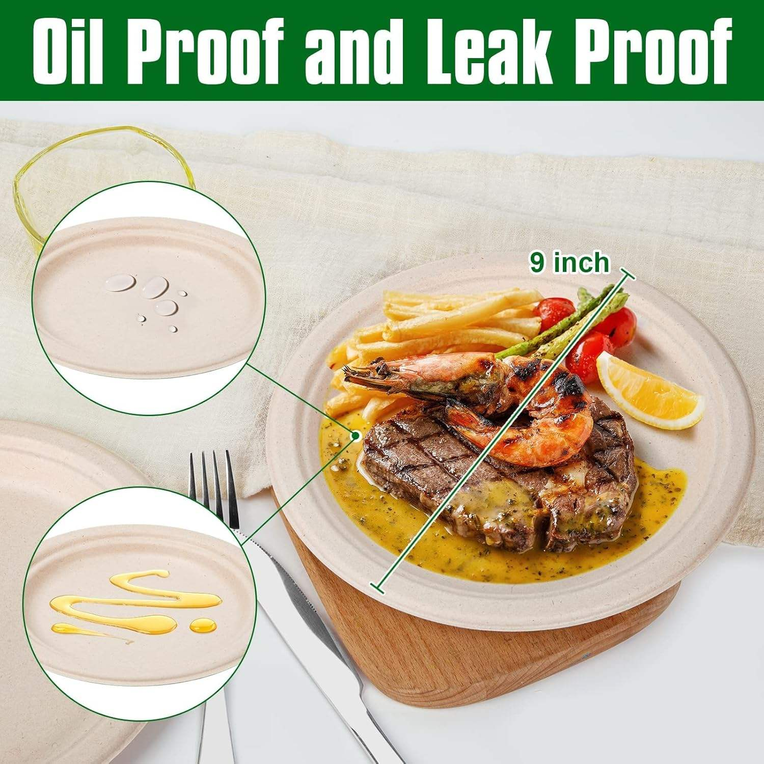 Biodegradable Bagasse Plates 10 Inch Disposable Sugarcane Dish For Zero Waste Parties Sustainable Catering