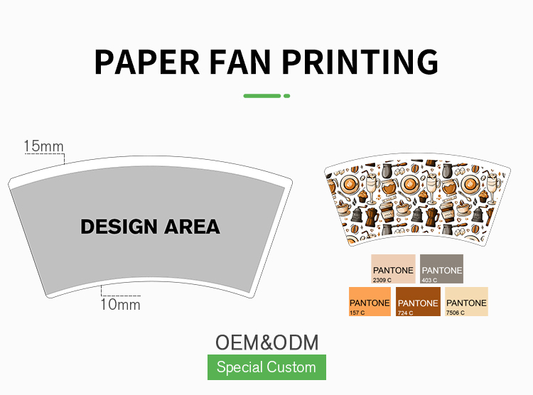 8oz Disposable Corrugated Paper Cups with PE Coated Paper Lids Ripple Wall Cup Flexo Printing